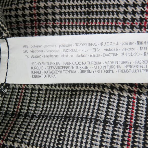 Zara Black & White Glen Check Plaid Long Sleeve Bell Sleeve Dress Medium - Picture 7 of 8